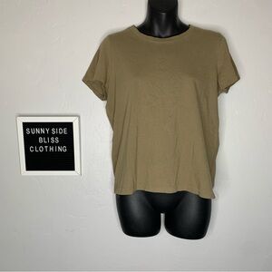 Madewell Olive Green 100% Cotton Basic Tee Medium Soft Short Sleeve Casual Top